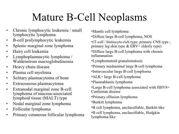 mature b-cell neoplasms Mature b-cell neoplasms